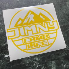 在庫処分セール イエロー JIMNY CAMP LIFEカッティングステッカー ジムニーキャンプ ギアボックス アウトドア マウンテン