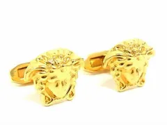 ■極美品■ VERSACE ヴェルサーチ カフス カフスボタン カフリンクス アクセサリー 紳士 ビジネス メンズ ゴールド系 FC7259のサムネイル