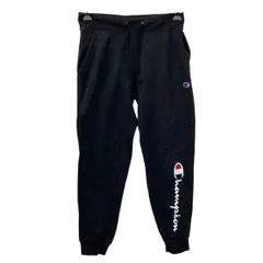 Champion スウェットパンツ M ブラック ウエストゴム チャンピオン 裏起毛 ビッグロゴプリント ボトムス 古着卸 アメリカ仕入 2509-444