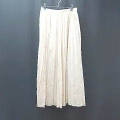 ◇ CLASSICALELF ウエストゴム 裏地あり きれいめ ロング丈 プリーツ スカート サイズM-L アイボリー レディース E  【1310050031626】