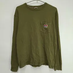 ベンデイビス ロングスリーブ Tシャツ ポケット M カーキ メンズ BEN DAVIS