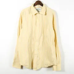 エアロポステール 長袖シャツ トップス ストライプ アメリカ古着 ヴィンテージ メンズ Lサイズ イエロー系 AEROPOSTALE 【中古】