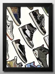 12862ナイキ アート スニーカー A3 サイズ ポスター アート おしゃれ 絵画 インテリア 北欧 イラスト マット紙 艶消し アートパネル 額 フレーム デザイン 壁掛け ギフト 新築祝い ディスプレイ 