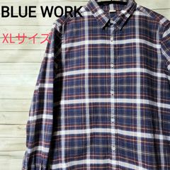 【日本製】BLUE WORK TOMORROW LAND チェックシャツ XL