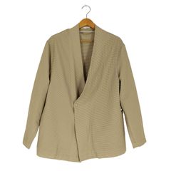 ザラ ZARA シアサッカー チェック ノーカラー ジャケット メンズ import：M 