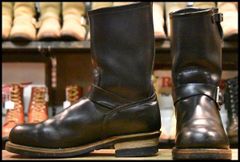 【9D 良品 06年】レッドウィング 2268 エンジニア 黒 ブラッククローム スチールトゥ ブーツ redwing HOPESMORE【FG002】
