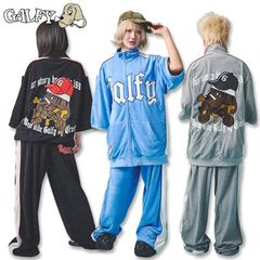 未使用級✨ GALFY ベロア セットアップ 五分袖 中型犬 黒 ドローコード