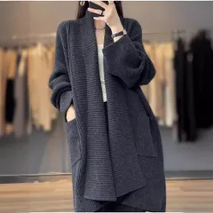 ニットカーディガン レディース ロングカーディガン トップス 長袖 厚手 前開き 羽織り アウター コート ニットセーター レディース 春秋 ゆったり 体型カバー ミディアム丈 秋服 着痩せ 暖かい k11G775