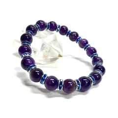 アメジスト パワーストーン ブレスレット 8mm 2月誕生石 BL メンズ・レディース 男性・女性  数珠 ◇