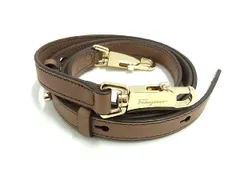 ■極美品■ Salvatore Ferragamo サルヴァトーレフェラガモ レザー バッグ用 ショルダーストラップ 斜め掛け ブラウン系 AG8650ｱZのサムネイル