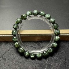 高品質 グリーンマイカブレスレット♡No.4 10.5mm～11.2mm - メルカリ