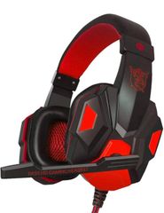 新品未使用　ヘッドホン ゲーミングヘッドセット イヤホンマイク レッド(赤)