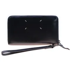 Maison Margiela (メゾンマルジェラ) 4ステッチ ラウンドジップ レザー ロングウォレット クラッチバッグ 長財布 ブラック S55UI0119