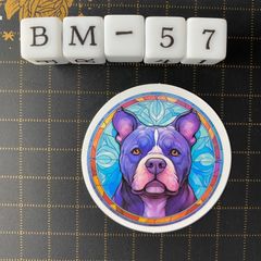 방수 스티커 핏불 개 스테인드 글라스 풍 BM-57