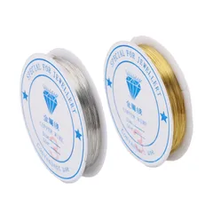 【特価商品】DIY ジュエリー作り クラフト銅線 手作り アクセサリーパーツ アートワイヤー 光沢感 手芸用品（0.5mm 細め 計20m 2巻入 金+銀） 線径0.5mm アクセサリーワイヤー 銅線