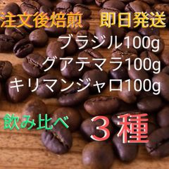 焙煎珈琲豆　飲み比べ３種　各100g