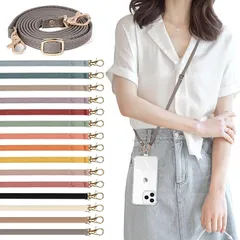 [Mavanda] スマホストラップ スマホ ショルダーストラップ スマホ首掛けストラップ ストラップ 肩紐 スマホ ストラップ 首掛け スマホ ストラップ 携帯ショルダー 約70cm～約135cm長さ調節可能 ストラップ 携帯 革 iphone ストラッ