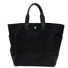 TIFFANY&Co. Canvas Tote 2way キャンバストートバッグ ショルダーバッグ レザーハンドル 黒 ブラック
