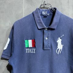 90〜00s Polo by Ralph Lauren イタリアナンバリングポロシャツ　ネイビー
