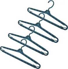 RYOHIN Lab. 良品ラボ バスタオルハンガー 伸縮 物干し 伸ばせる スリム 洗濯 室内 屋外 部屋干し 乾きやすい 4本セット(ネイビー,  伸縮（約42～69cm))