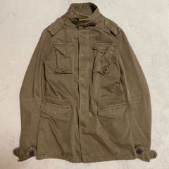 【AKM】エイケイエム　M-65　ミリタリージャケット　タイロンジップ　フードなし　ライナーなし　カーキ　サイズL キレイめ