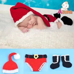 男の子　ベビー クリスマス 衣装 帽子 パンツ　赤ちゃん コスプレ サンタ 寝相のサムネイル