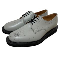 定価93500円 UNDERCOVER GEORGE COX 24AW クロス総柄 レザー EVAソール プレントゥシューズ UC2D4F01 B.GRAY サイズ８ 26.5cm 27cm 27.0cm アンダーカバー ジョージ コックス SHOES 靴