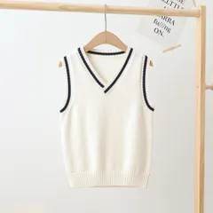☆ ホワイト ☆ 110cm ☆ キッズ ニット ベスト vネック スクール ニット ベスト Vネック キッズ Vネックベスト vネックベスト ニットベスト 学生服 スクールベスト vネック スクール 子供用 子ども用 子供 子ども こども 男の子 女の子