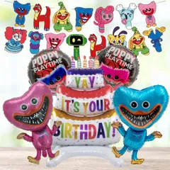 ポピープレイタイム C POPY PLAYTIME ハギーワギー キシーミシー 子供 お祝い 写真 撮影 キャラクター モンスター パーティー 飾り バルーン 風船 ガーランド 新品 未使用 グッズ ハッピーバースデー 誕生日 バースデー イベント 装飾品豪華