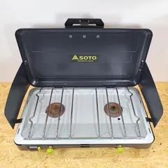 SOTO ツーバーナーコンロ ステンレス製 収納ケース付き SOTO レギュレーター 2バーナー 収納バッグ付き ST-CS528 GRID