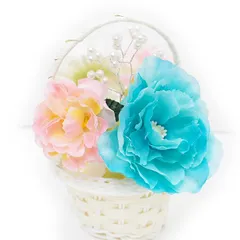 髪飾り 成人式 振袖 袴 ５点セット 水色 ピンク 花籠 大人 浴衣 かんざし 簪 卒業式 フォーマル 結婚式 花飾り ブライダル パール 手作り W38 W303-285 髪飾り 水色 ピンク n828　WSi