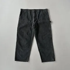 90s USA製　カーハート　ブラック　ダブルニー　ダック地　ペインター　ワークパンツ　R2264