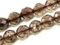 「1連 15cm」 スモーキークォーツ 64面カット 12mm パワーストーン バラ売り 天然石 パワーストーン 連売り ビーズ