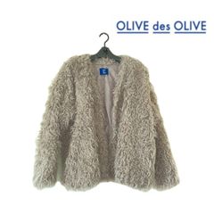 オリーブデオリーブ ジャケット サイズ M フリンジ シャギー Olive des Olive