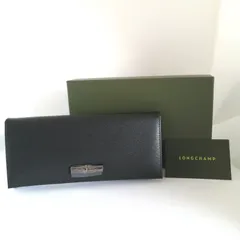 ♡極美品♡　ロンシャン　LONGCHAMP　長財布　レザー　バンブークラスプ　ブラック　【928】のサムネイル