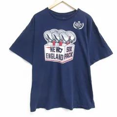 XL/古着 半袖 Tシャツ メンズ ニューイングランド 大きいサイズ クルーネック 紺 ネイビー 25aug18 中古