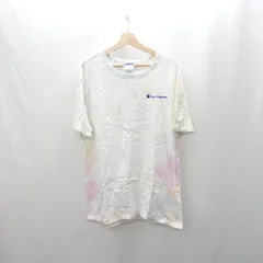 ◇ ⊂ Champion チャンピオン ムラ染風 半袖 Tシャツ サイズL ホワイト メンズ E  【1503060049389】