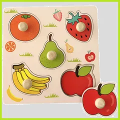 果物/牧草地/男の子/女の子のパズル 男の子 おもちゃ 脳トレ 色彩感覚 色認知 形認識 形合わせ 女の子おもちゃ 歳幼児早期開発 3 2 1 知育玩具 誕生日プレゼント（果物） モンテッソーリ 赤ちゃん 型はめパズル 木製パズル DELUXEFOX