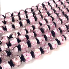 蓄光 ホタルガラス ピンク  8mm 10mm 12mm 連売り 40cm