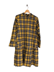 N1097. ミルクフェド・チェックワンピース（黄）FREE SIZE / ミルクフェド