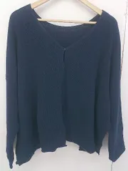 ◇ studio CLIP スタディオクリップ 長袖 ニット カーディガン サイズF ネイビー系 レディース  【中古】 【1203290001668】