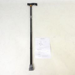 一本杖 四折杖 約82～92cm 折り畳み アルミ製 黒 介護 歩行 CT054
