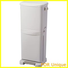 【新着商品】アスベル ゴミ箱 日本製 分別ペダル2段 40L ホワイト 20L＋20L 幅36×奥行31×高さ82.5cm