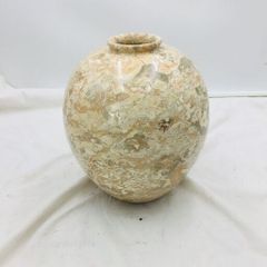 【❗️✨大理石風仕上げ✨❗️】天然石調🌟花瓶丸型シルエット✨重厚感ある装飾花器🏺インテリアオブジェ❗️