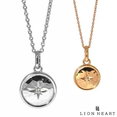 ライオンハート ツチメ コイン ペアネックレス サージカルステンレス ダイヤモンド ブランド カップル 記念日 LION HEART