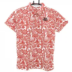 ジャックバニー 半袖ポロシャツ 白×レッド 花柄 ジュニア・キッズ 150 ゴルフウェア Jack Bunny