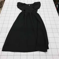 ◇ ⊂ EVERY.VERY NICE CLAUP ナイスクラップ フレンチスリーブ ロング丈 ワンピース 表記なし ブラック系 レディース E  【1509180008053】