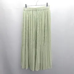 ◇ Θ niko and … プリーツ加工 ウエストゴム ロング フレアー スカート サイズ表記なし グリーン レディース E  【1411280040065】