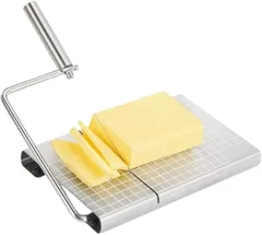 Asdays スライサー ステンレスチーズカッター cheese slicer ワイヤー付き目盛り付き チーズナイフ(シルバー)のサムネイル