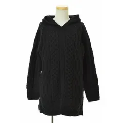 【ARANCRAFTS】90s アイルランド製 フード付 アラン ロング フーディ長袖ニットセーター